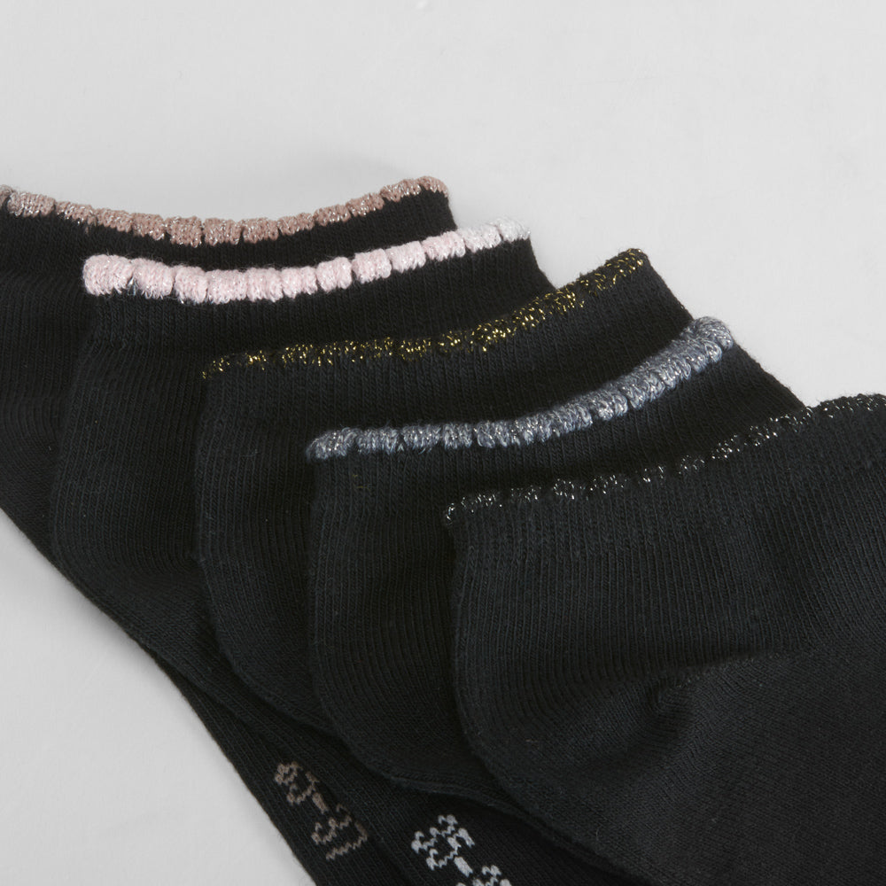 Pack 5x pares calcetines puño metalizado mujer
