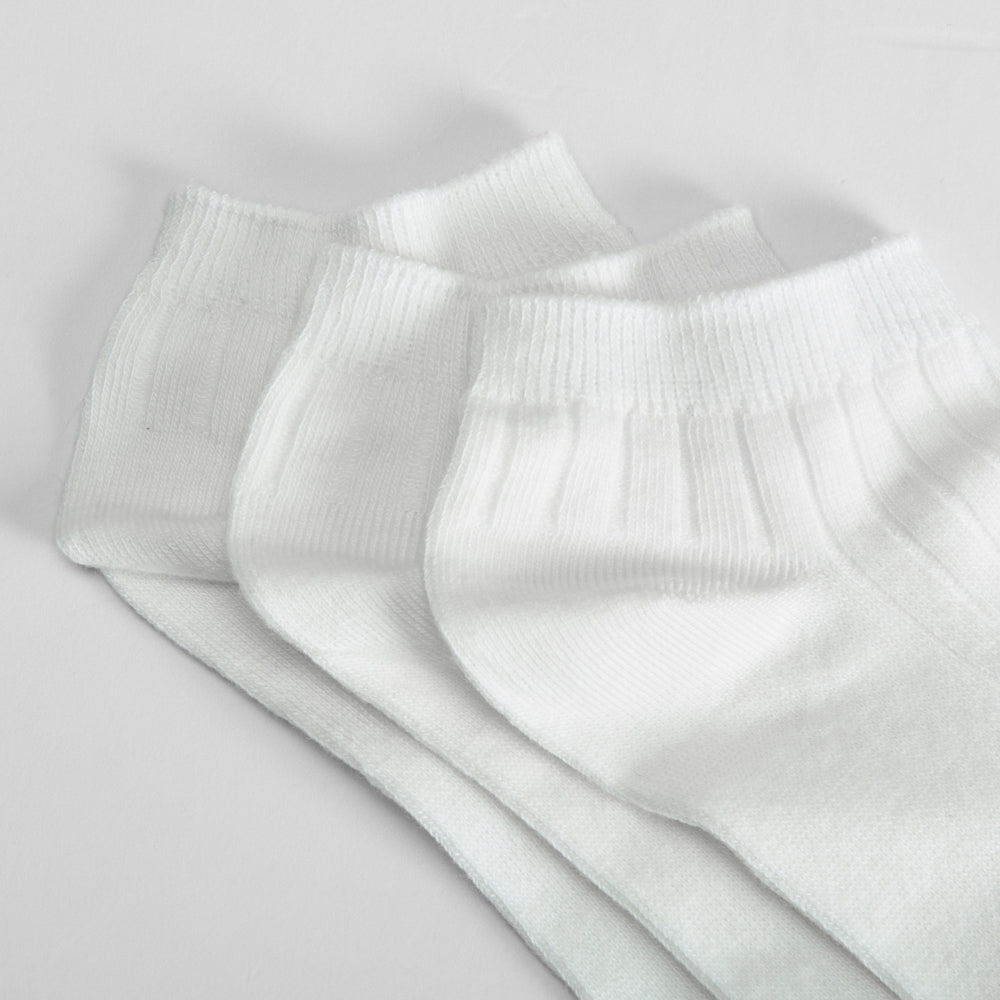 Pack 3x calcetines blancos canalé mujer