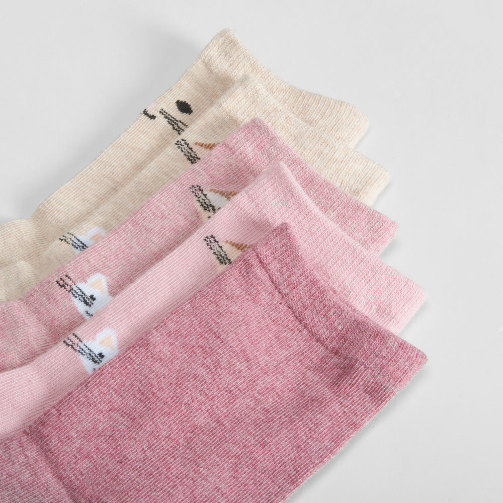 Pack x5 calcetines largos estampado gatos niña