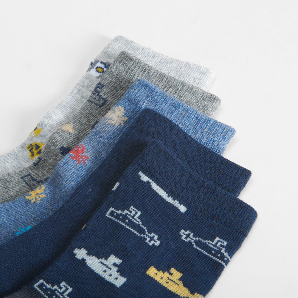 Pack x5 calcetines largos bebé estampados