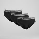 Pack x3 slips hombre negro gris