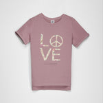 Camiseta manga corta rosa Love mujer