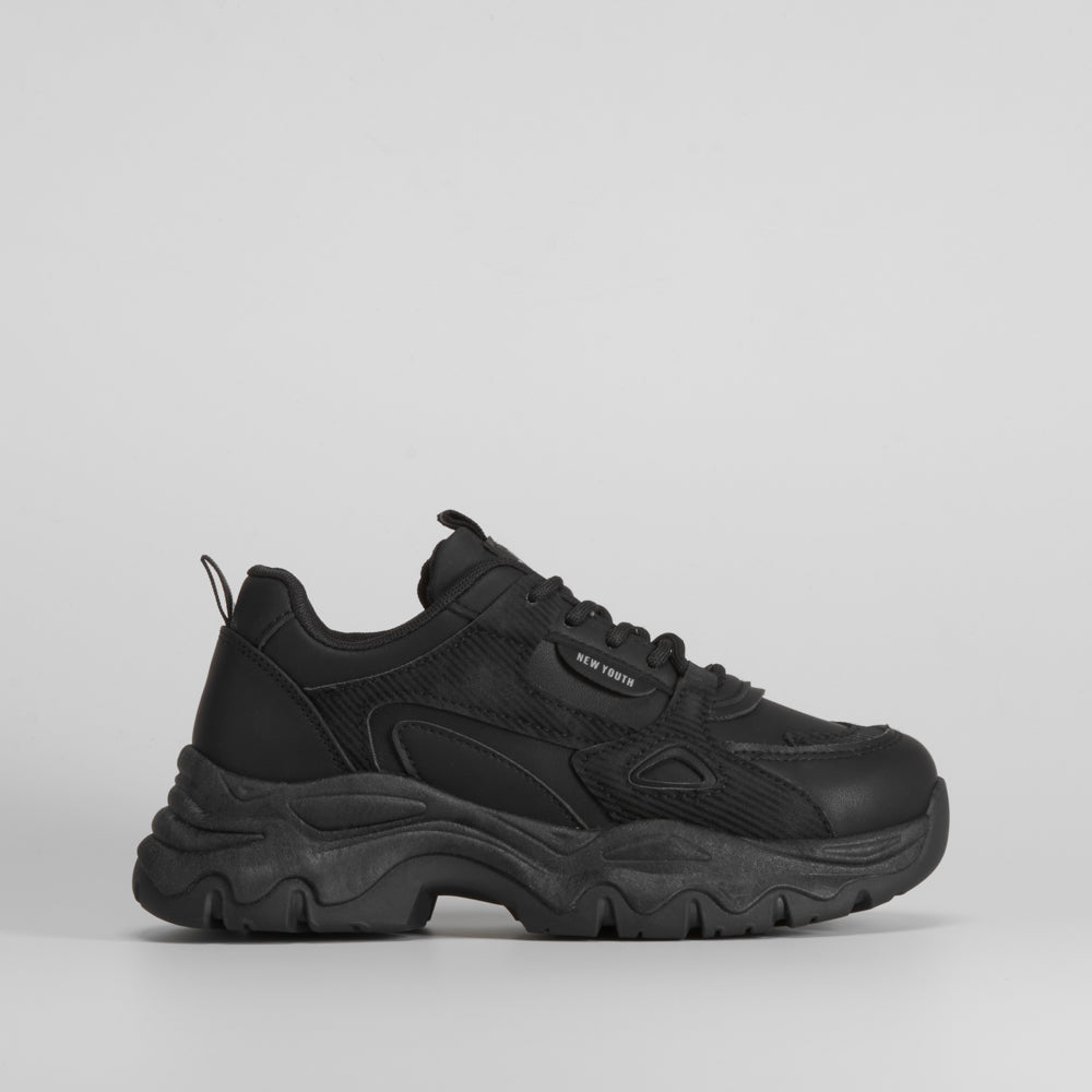 Deportiva plataforma chunky negra NYC