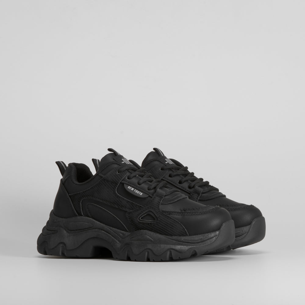 Deportiva plataforma chunky negra NYC