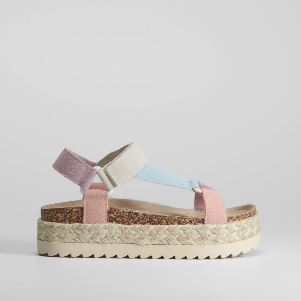 Sandalia bio con plataforma multicolor NYC