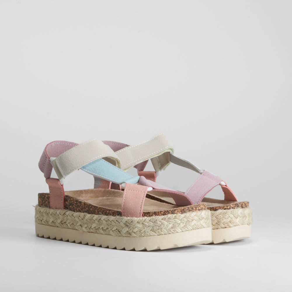 Sandalia bio con plataforma multicolor NYC