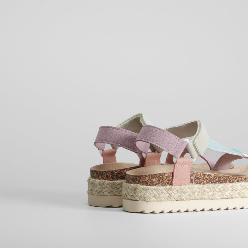Sandalia bio con plataforma multicolor NYC