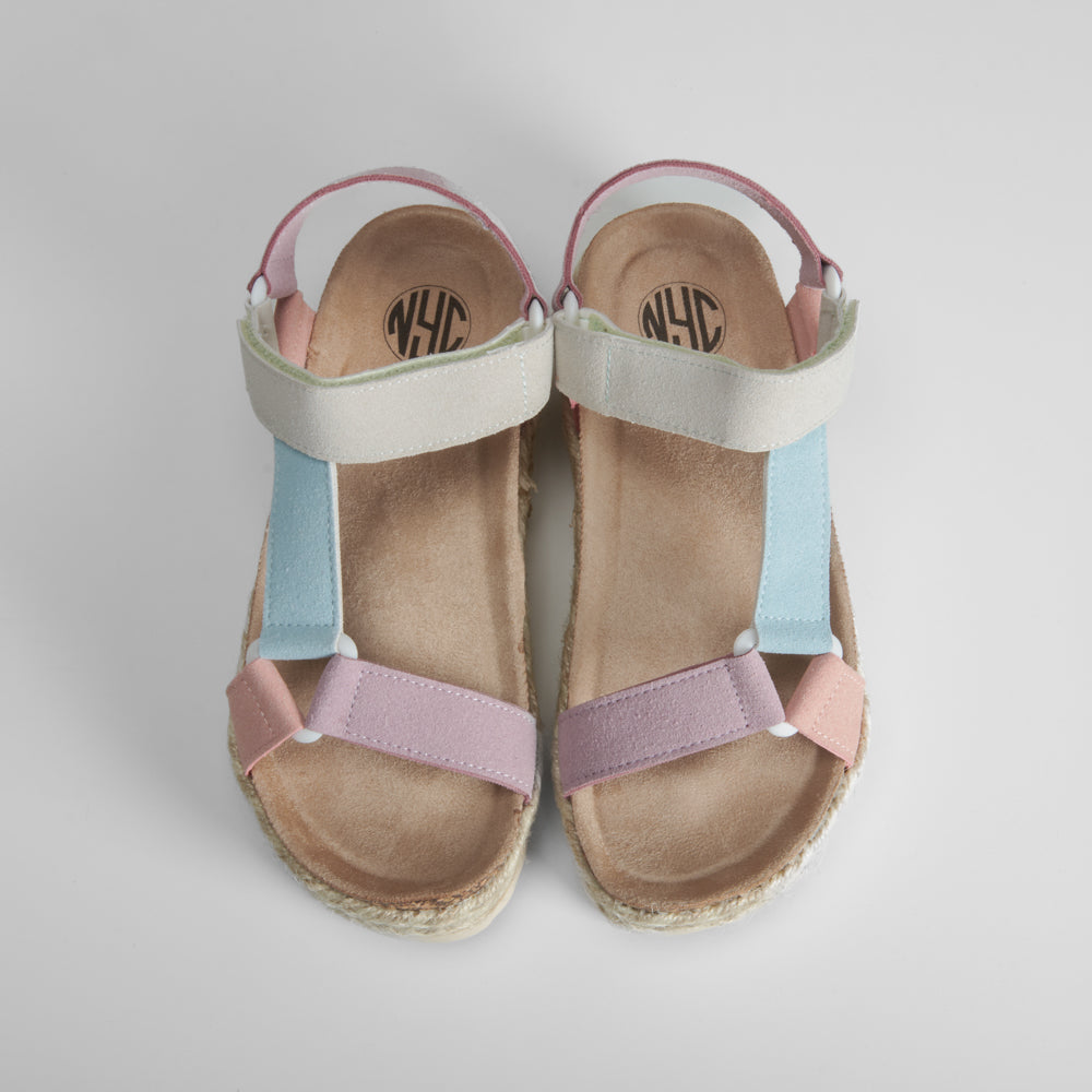Sandalia bio con plataforma multicolor NYC