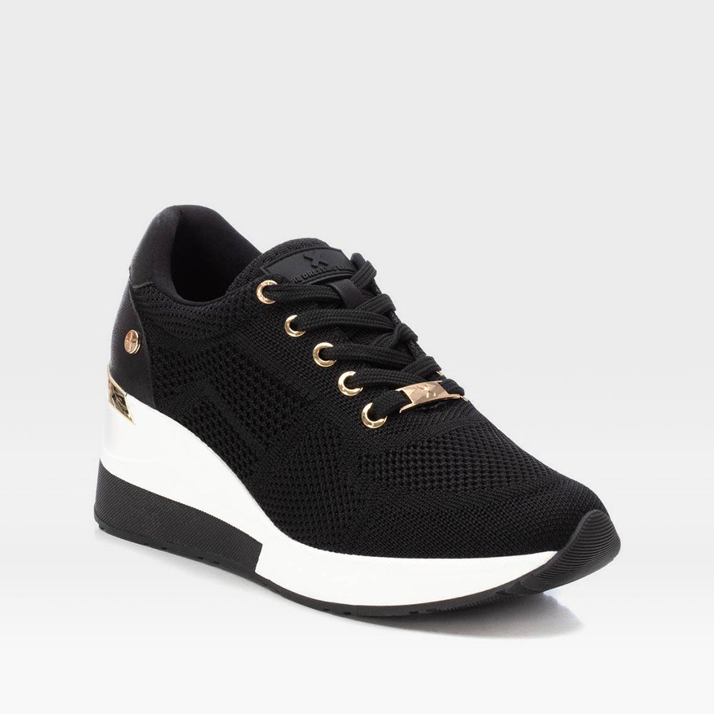 Deportiva cuña mesh negra XTI