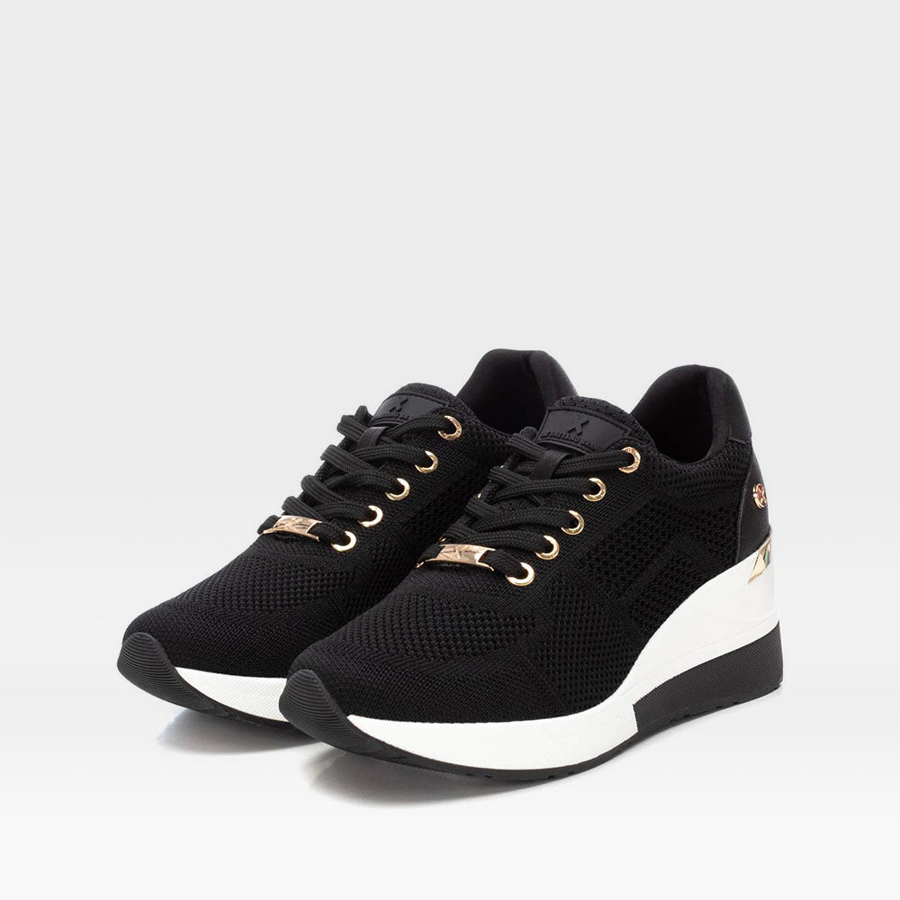 Deportiva cuña mesh negra XTI