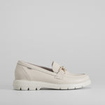 Mocasín blanco eslabón piel FLUCHOS