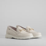 Mocasín blanco eslabón piel FLUCHOS