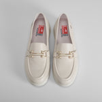 Mocasín blanco eslabón piel FLUCHOS