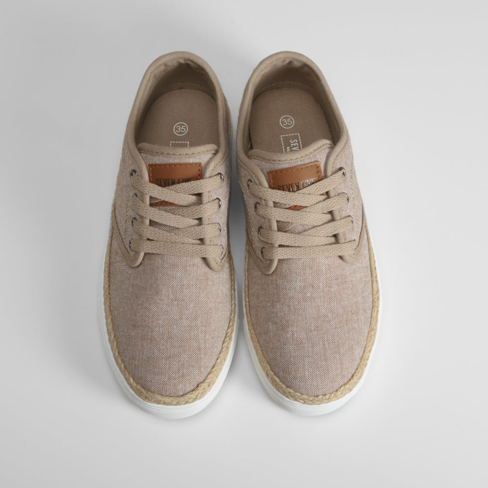 Blucher de lona beige SEVEN FIVE