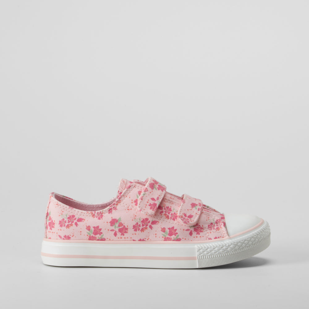 Zapatilla puntera lona flores rosa OH GIRL