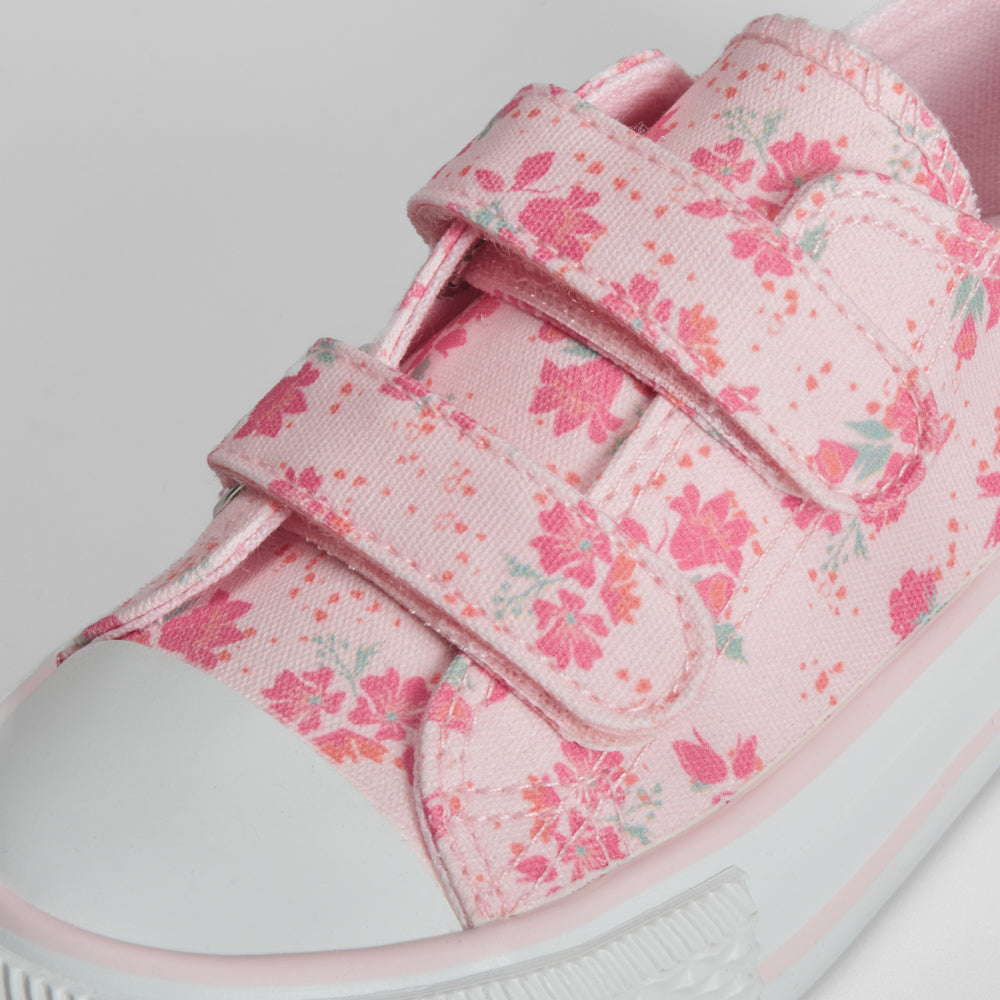 Zapatilla puntera lona flores rosa OH GIRL