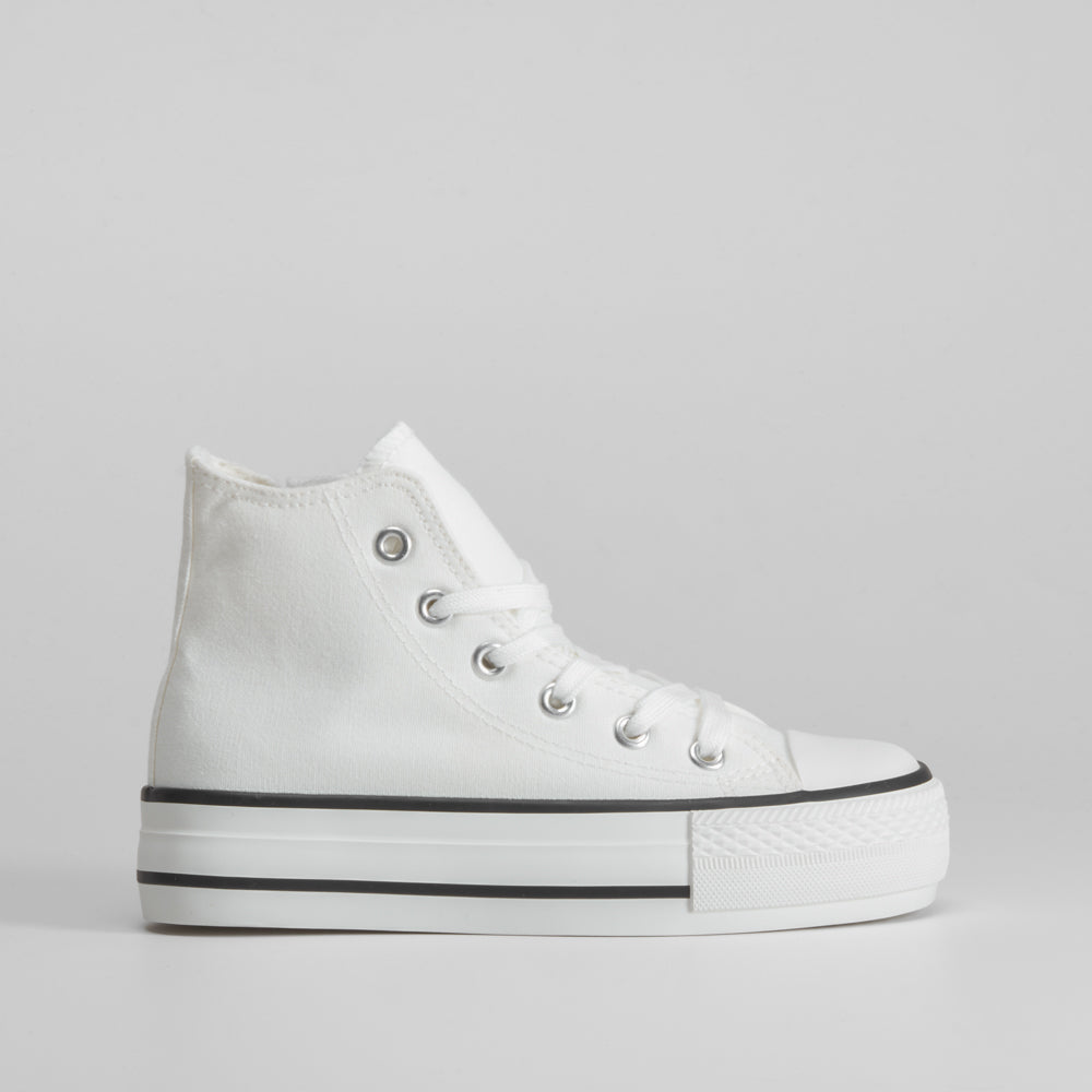 Zapatilla lona alta blanca plataforma OH GIRL