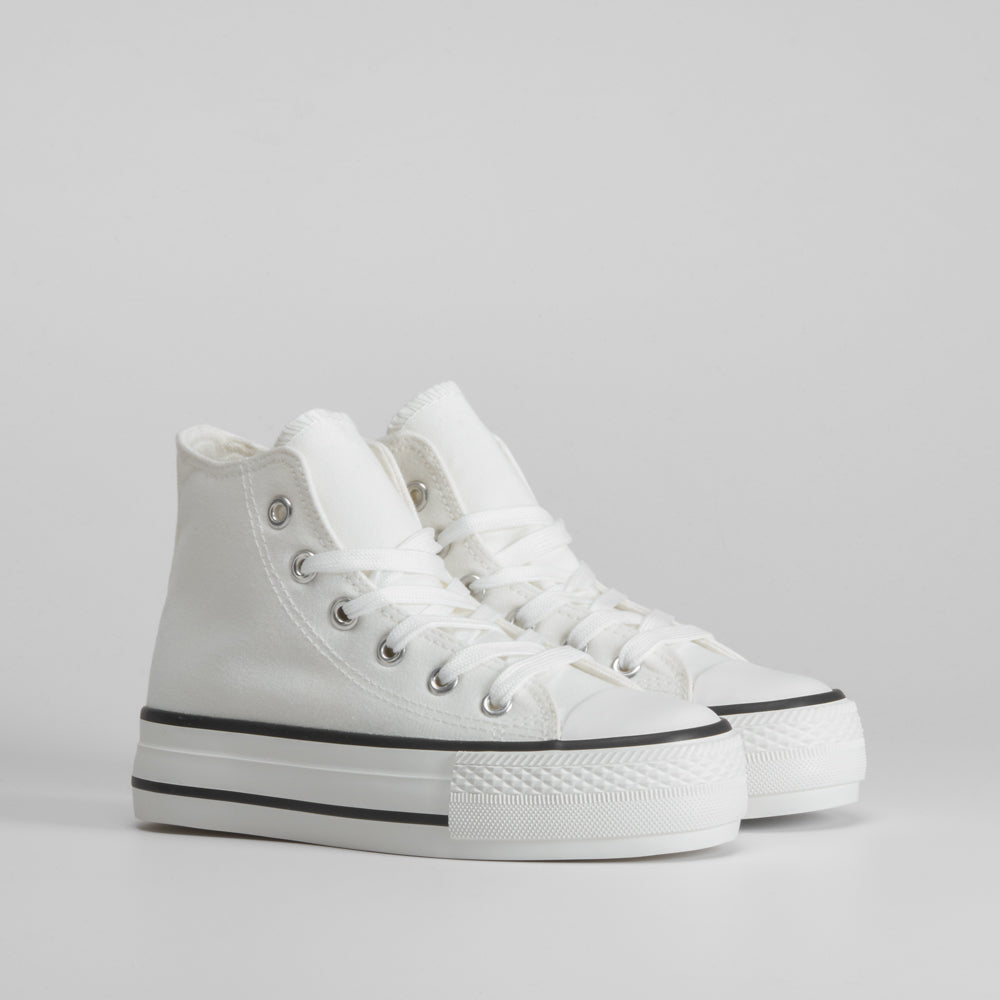 Zapatilla lona alta blanca plataforma OH GIRL