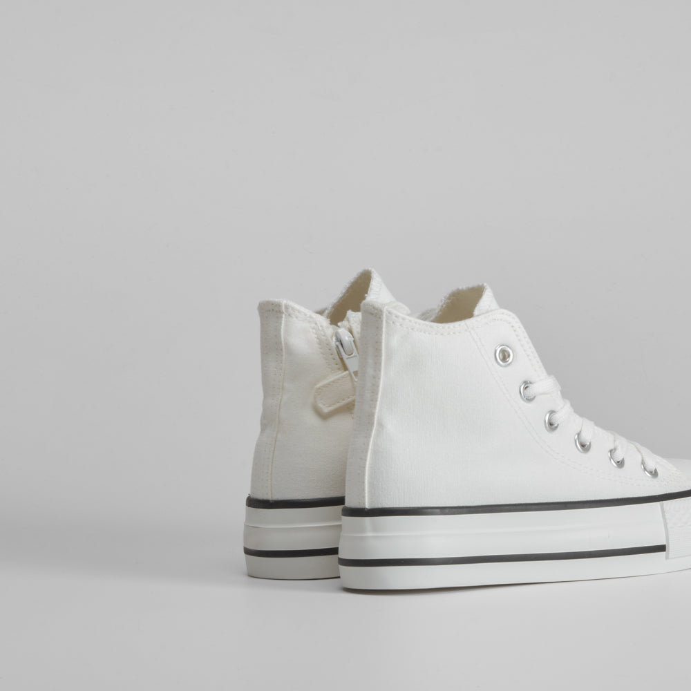 Zapatilla lona alta blanca plataforma OH GIRL