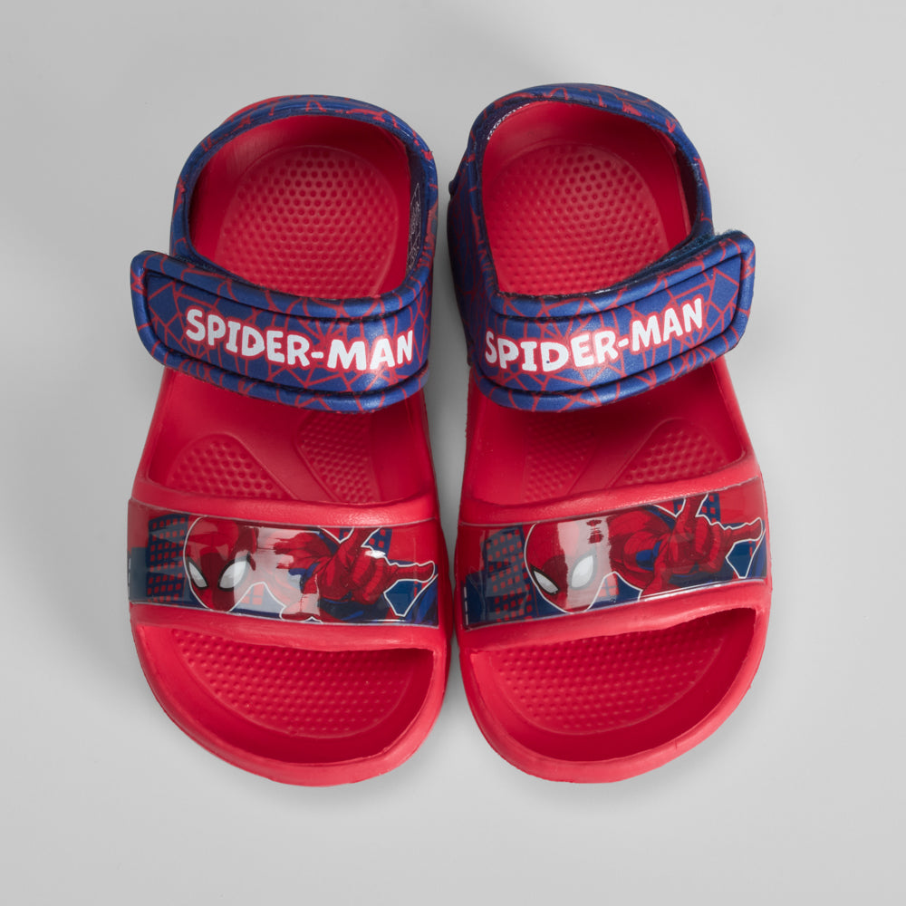 Sandalia playa velcro rojo azul SPIDERMAN