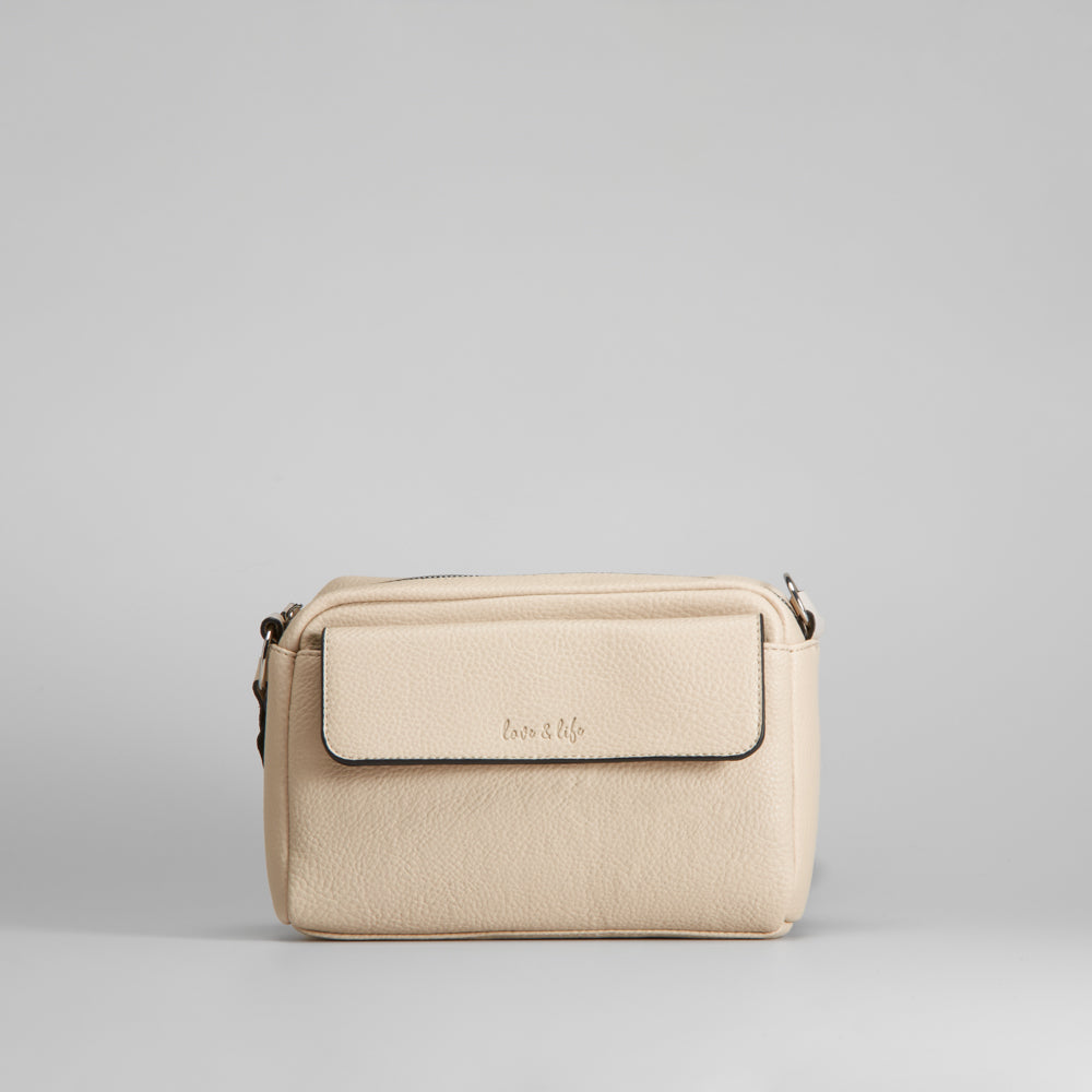 Bandolera bombeada solapa beige NYC