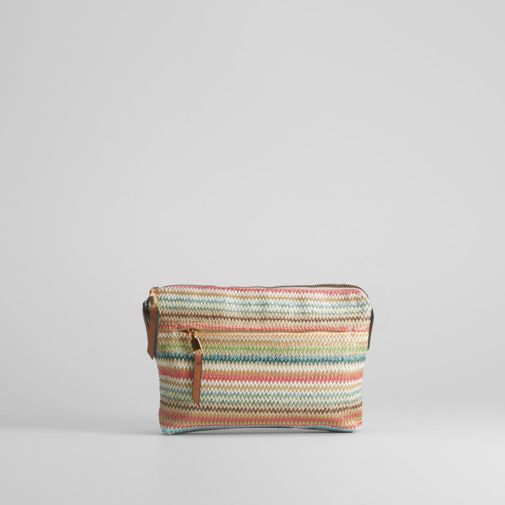 Bandolera rectangular rafia multicolor PICCOLA PIU