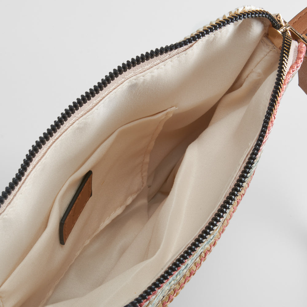 Bandolera rectangular rafia multicolor PICCOLA PIU