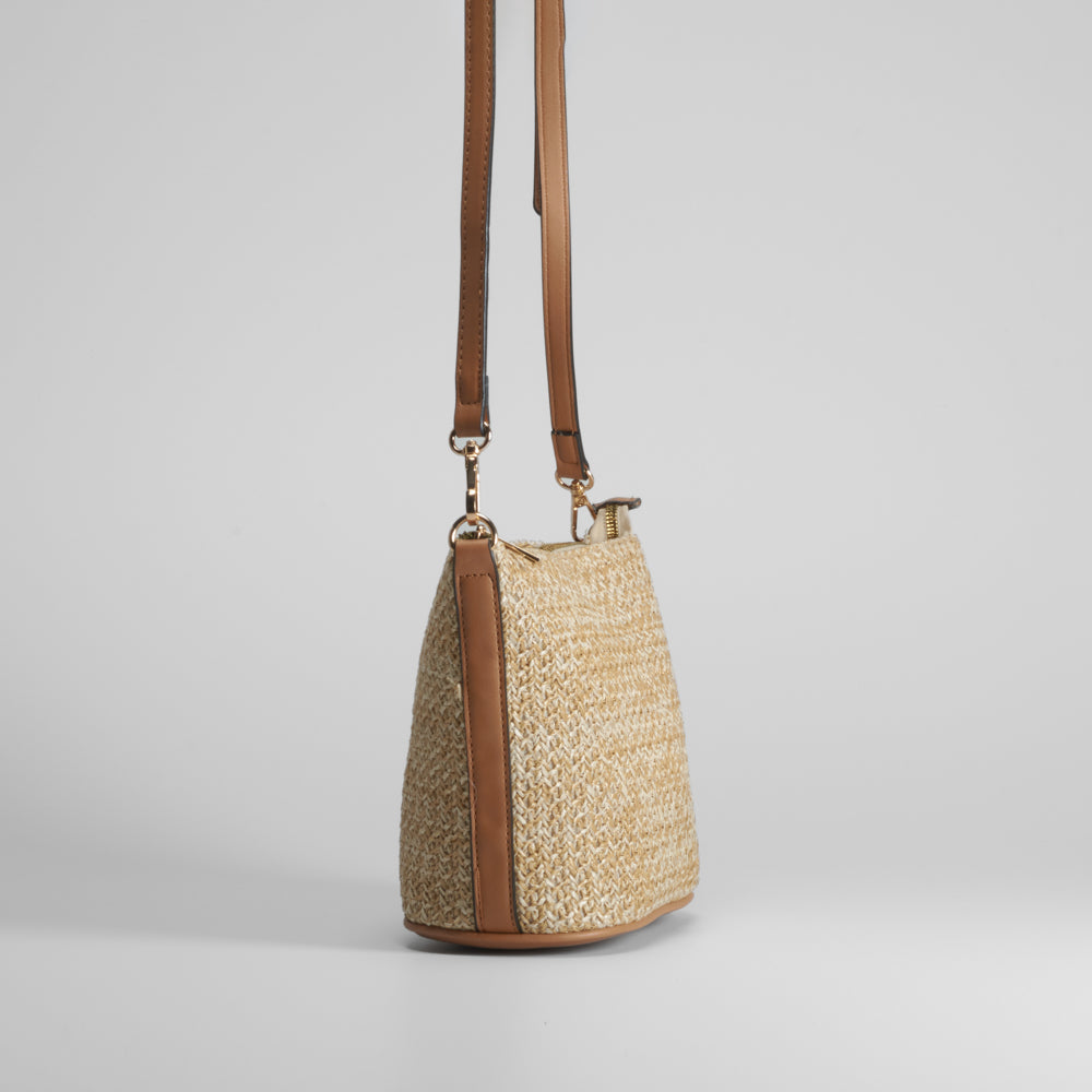 Bandolera rafia camel PICCOLA PIU