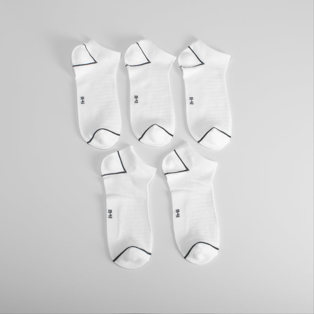 Pack 5x calcetines sport blancos de hombre