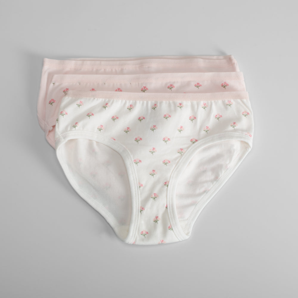 Pack de tres braguitas de niña flores