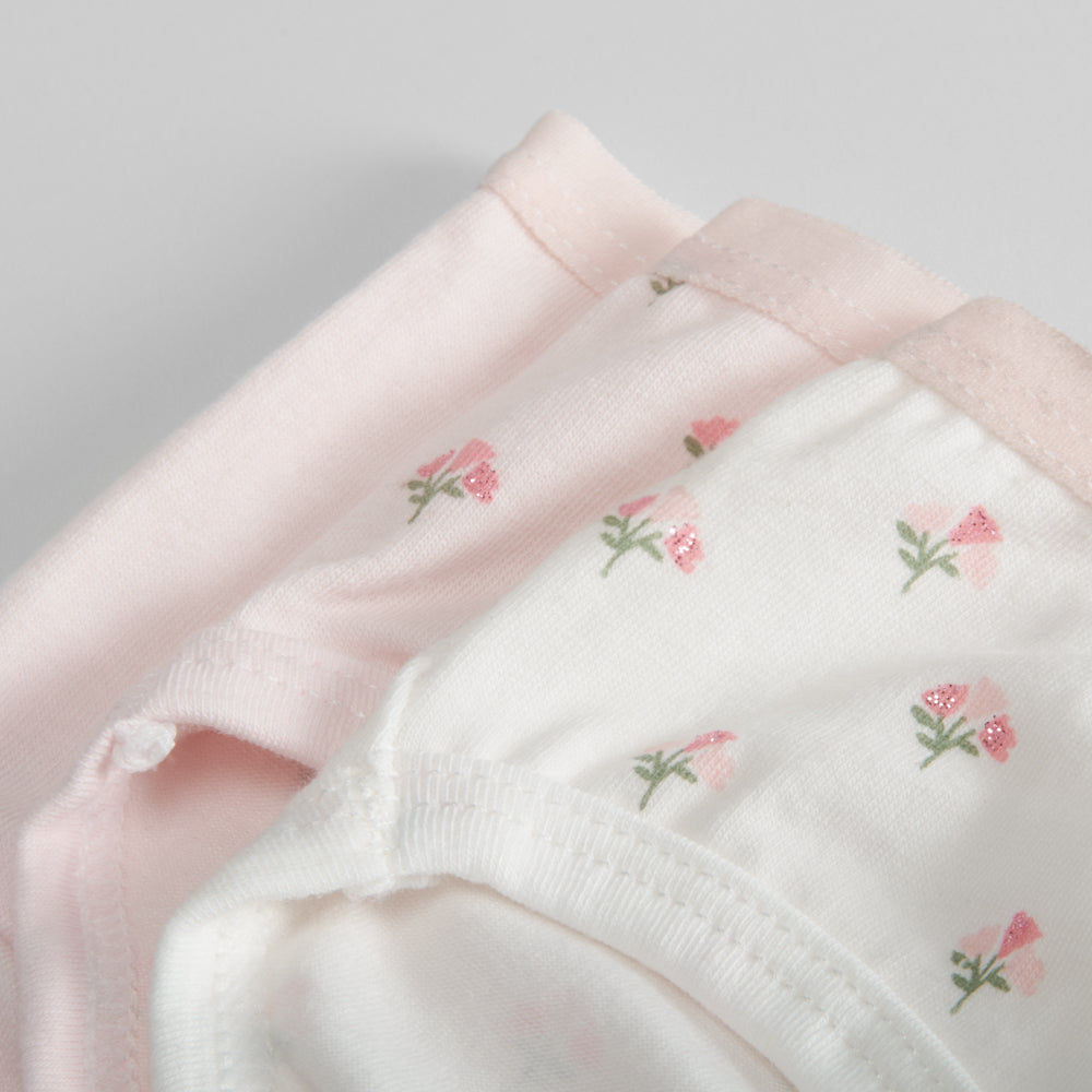 Pack de tres braguitas de niña flores