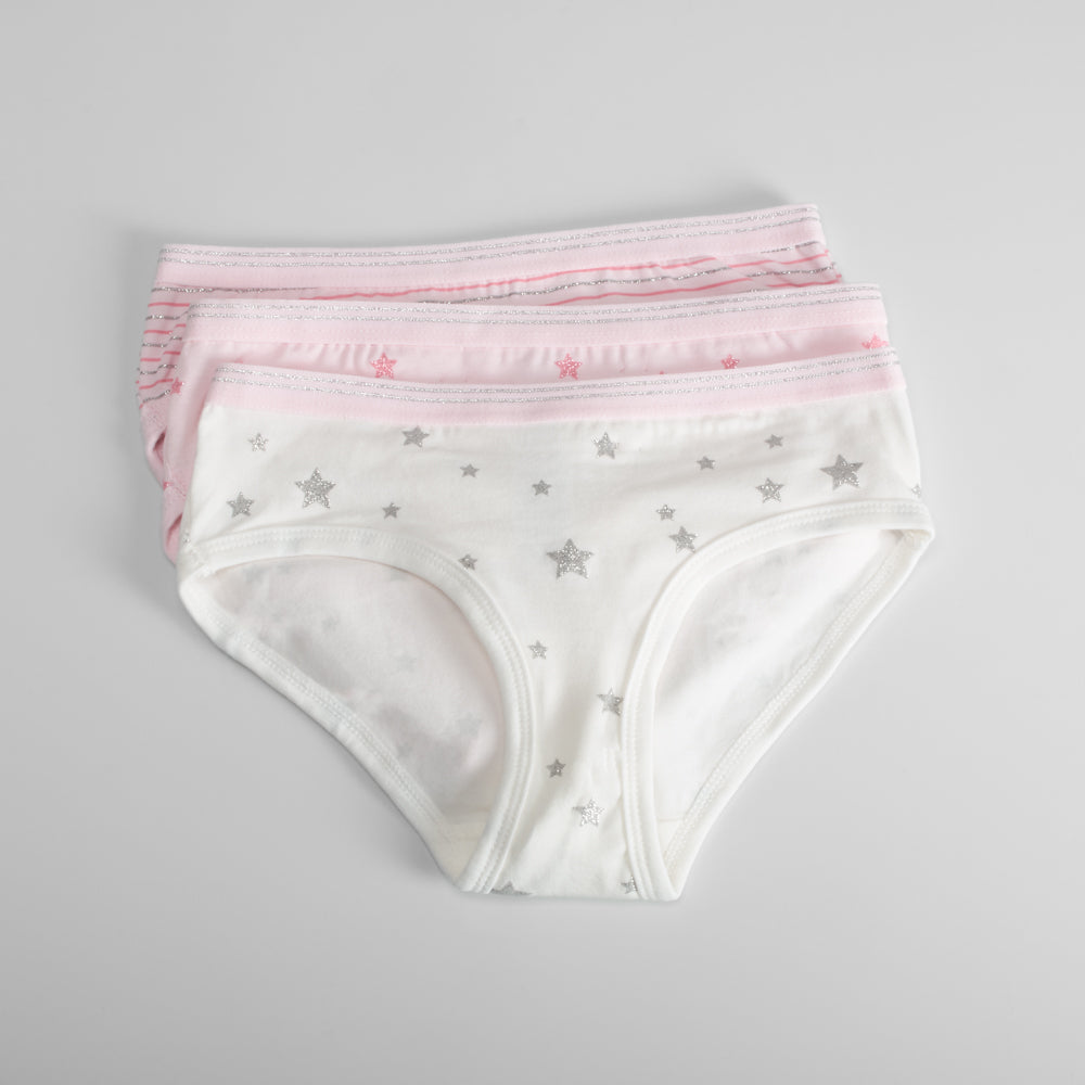 Pack de tres braguitas de niña estrellas