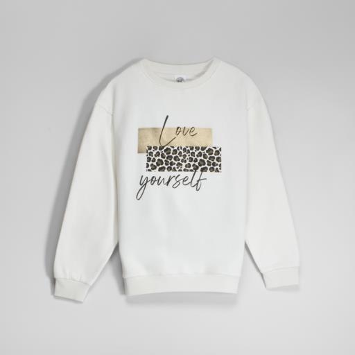 Sudadera blanca leopardo NYC