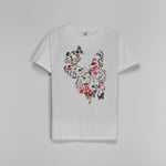 Camiseta manga corta mariposa y strass mujer