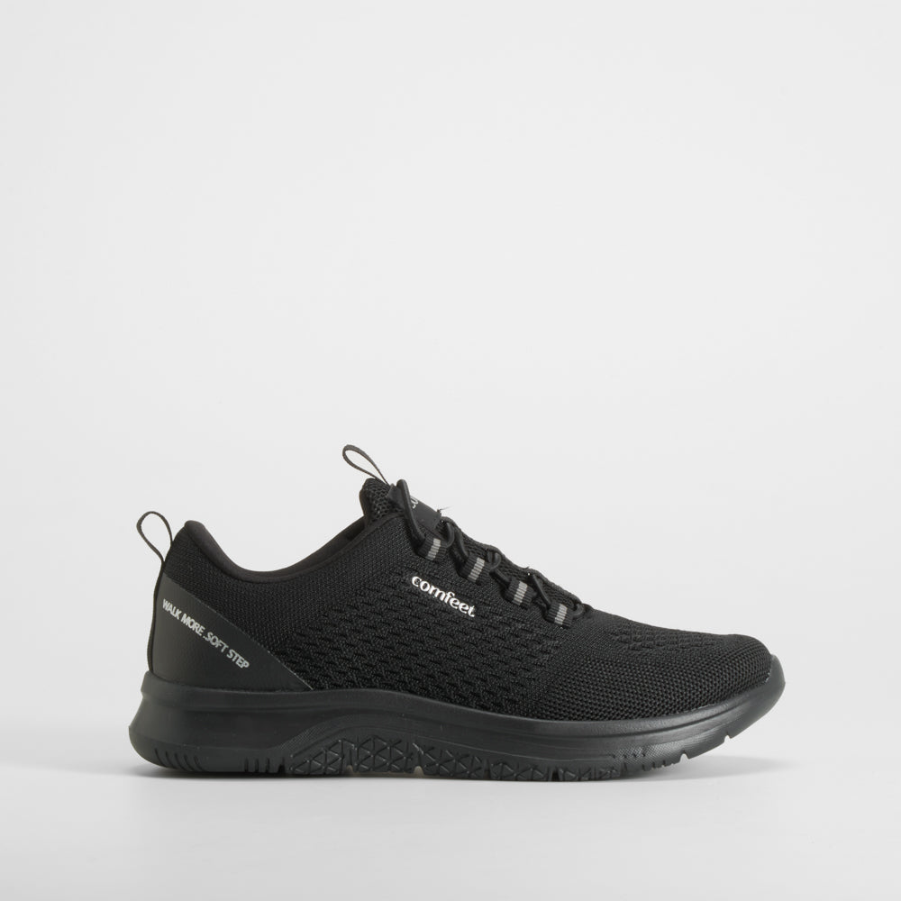 Deportiva walking elásticos negro COMFEET