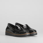 Mocasín plano dentado negro COMFEET