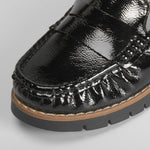 Mocasín plano dentado negro COMFEET