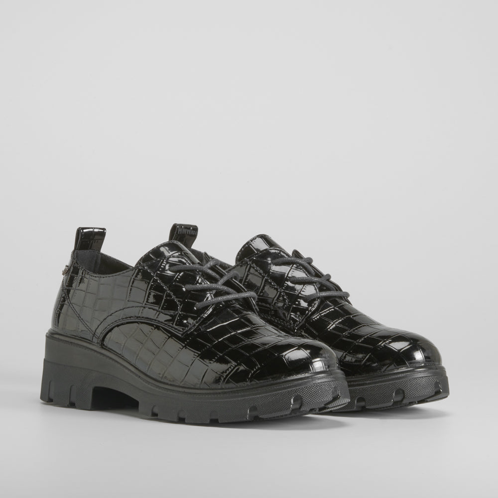 Blucher grabado coco negro COMFEET