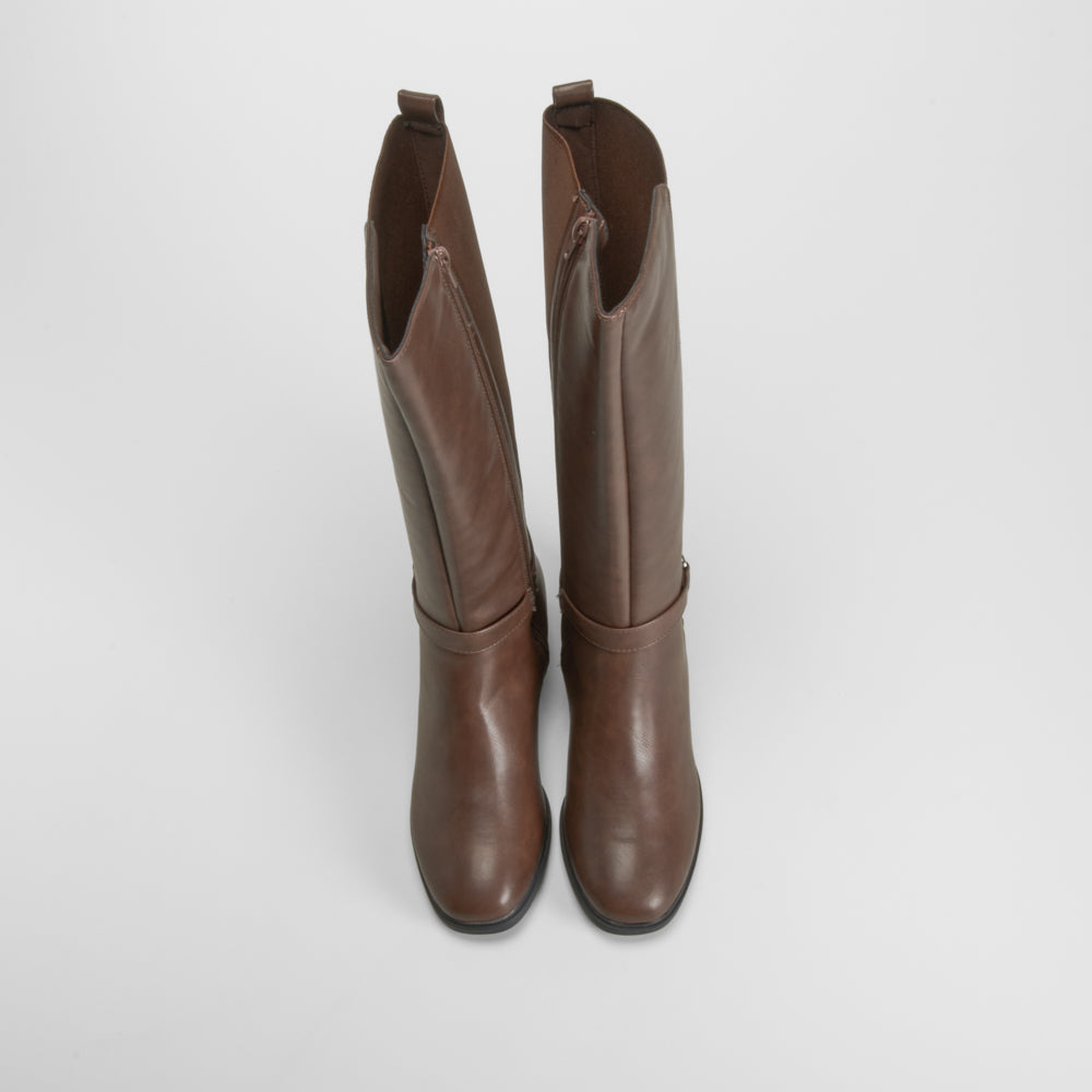 Bota tacón medio marrón COMFEET