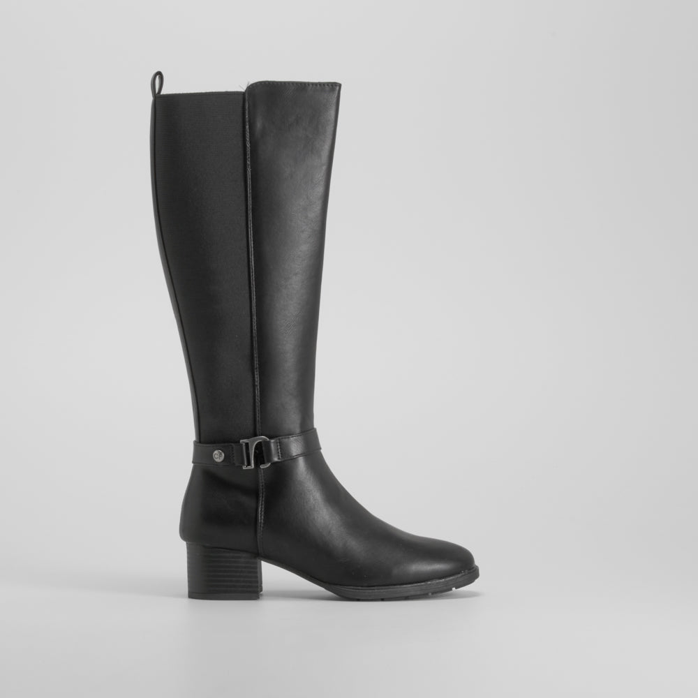 Bota tacón medio negro COMFEET