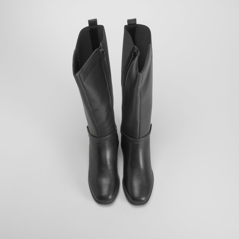 Bota tacón medio negro COMFEET