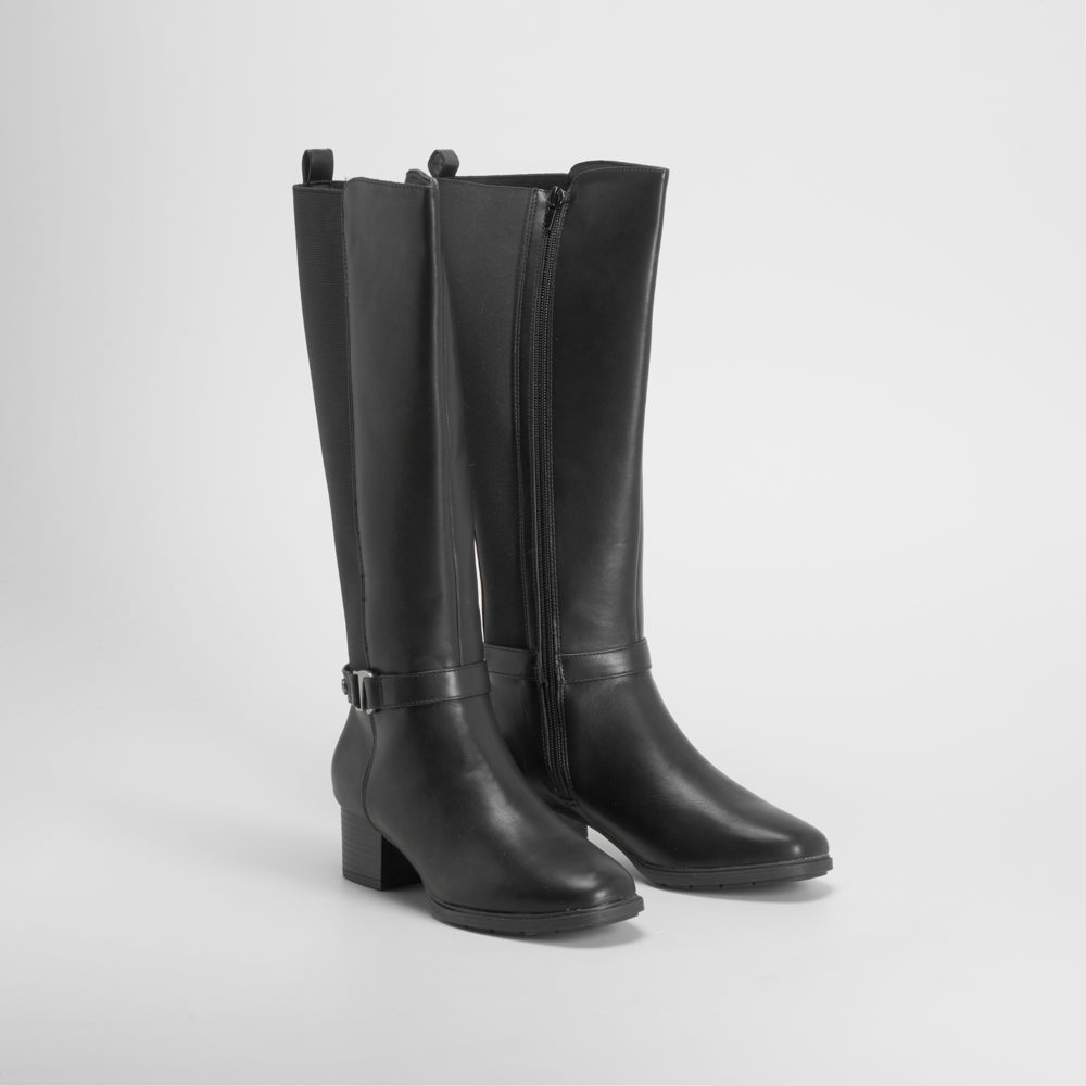 Bota tacón medio negro COMFEET