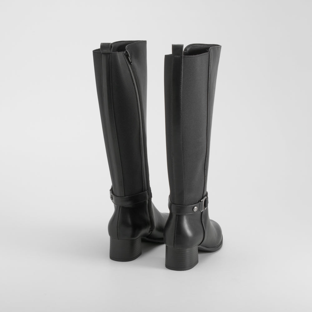 Bota tacón medio negro COMFEET