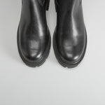 Bota negra lisa de piel FOSCO