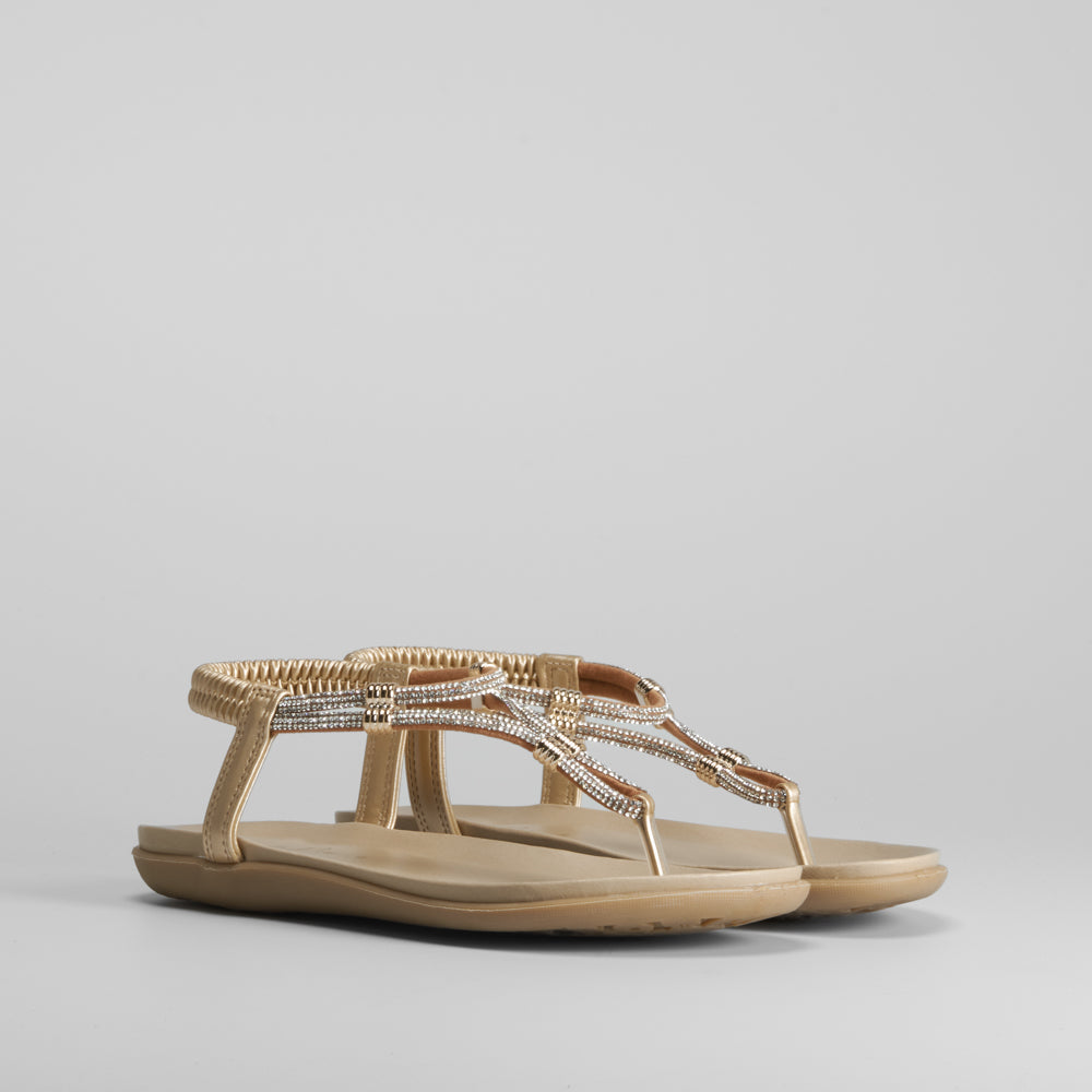 Sandalia plana esclava brillos PICCOLA PIU