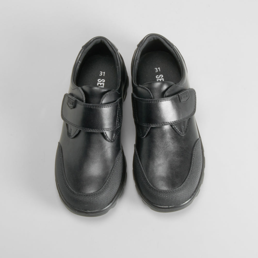 Zapato colegial velcro negro piel SEVEN FIVE