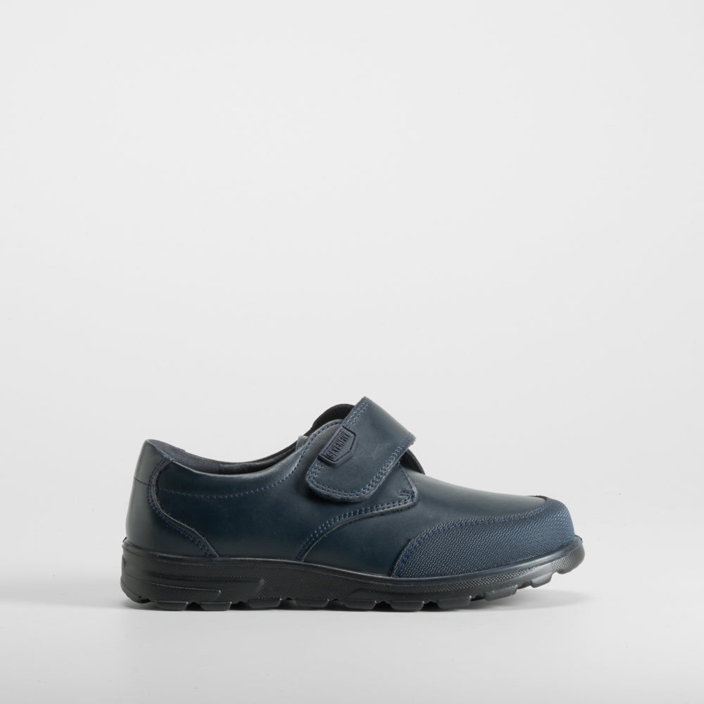 Zapato colegial velcro azul piel SEVEN FIVE