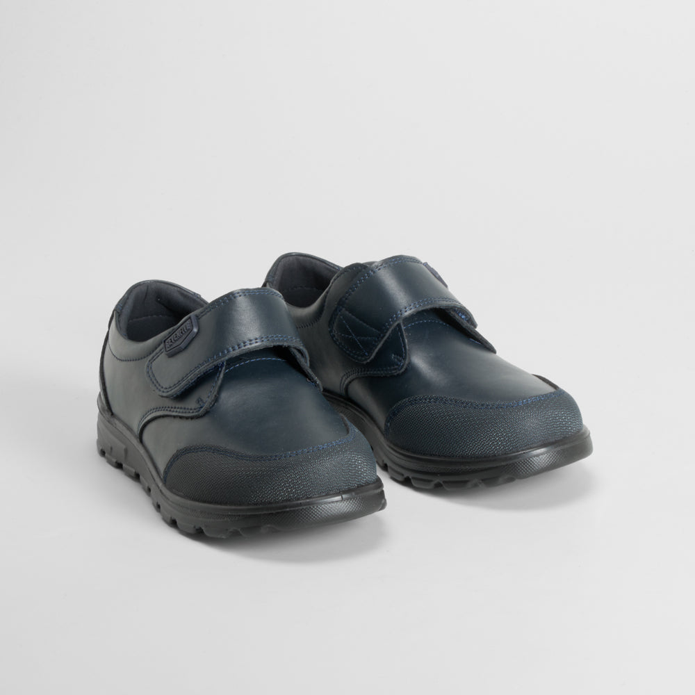 Zapato colegial velcro azul piel SEVEN FIVE