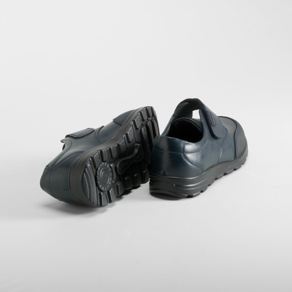 Zapato colegial velcro azul piel SEVEN FIVE