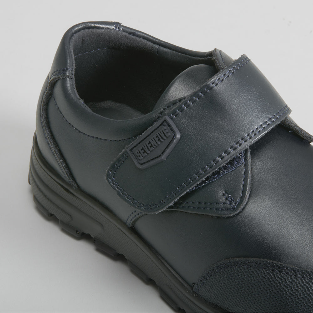 Zapato colegial velcro azul piel SEVEN FIVE